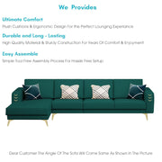 Falco LHS 6 Seater L Shape Sofa Set for Living Room (Pine Fabric) Premium Fabric Sofa