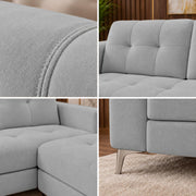 Casaliving Flexora Modern Velvet Fabric Upholstered 3 Seater Sofa Set with Ottoman for Living Room, Premium Velvet Fabric Sofa (Black Colour)
