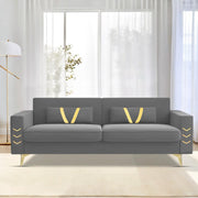 Ivary 3 Seater Sofa Set for Living Room (Black Colour) Premium Fabric Sofa