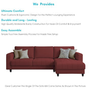 Oslo 4 Seater RHS L Shape Sofa Set for Living Room (Maroon Fabric) Premium Fabric Sofa Set for Living Room