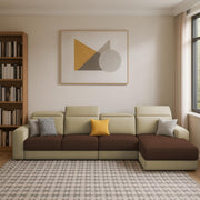 Orion RHS 6 Seater L Shape Sofa Set for Living Room (Cream Brown Colour) Premium Fabric Sofa
