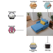 Vive 1 Seater Lounge Sofa for Living Room (Turquise Colour) Premium Fabric Sofa