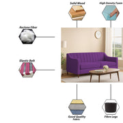 Mobius 3 Seater Sofa Set for Living Room (Purple Colour Sofa) Premium Fabric Sofa for Living Room