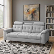 Casaliving Amara 3 Seater Sofa Set for Living Room (Black Purple Colour Fabric) Premium Fabric Sofa