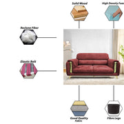 Gelio 2 Seater Sofa Set for Living Room (Black Colour) Premium Fabric Sofa