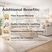 Rudo Modern Sofa, Tufted Design Upholstered 6 Seater LHS L - Shape Sofa Set for Living Room, (Black Colour) Premium Velvet Fabric Sofa