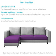 Mikasa 4 Seater LHS L Shape Sofa Set for Living Room (Purple Grey Fabric) Premium Fabric Sofa Set for Living Room