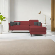 Arlond RHS 4 Seater L Shape Sofa Set for Living Room (Maroon Fabric) Premium Fabric Sofa