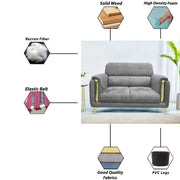 Gelio 2 Seater Sofa Set for Living Room (Black Colour) Premium Fabric Sofa