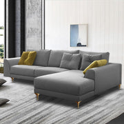 Viva RHS 6 Seater L Shape Sofa Set for Living Room (Grey) Premium Fabric Sofa