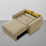 Alfred 1 Seater Sofa Cum Bed Sofa Set for Living Room (Maroon Fabric) Premium Fabric Sofa