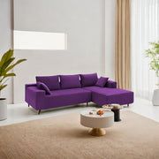 Casaliving Crystal 4 Seater RHS L Shape Sofa Set for Living Room (Black Fabric) Premium Fabric Sofa