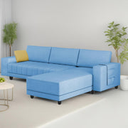 Linus RHS 4 Seater L Shape Sofa Set for Living Room (Turquise Fabric) Premium Fabric Sofa