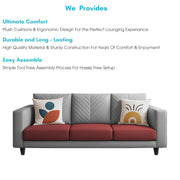 Casaliving Mikasa 3 Seater Sofa Set for Living Room (Black Colour Fabric) Premium Fabric Sofa