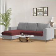Charmi LHS 4 Seater L Shape Sofa Set for Living Room (Maroon Grey Fabric) Premium Fabric Sofa