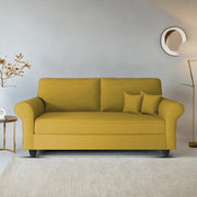 Casaliving Nelson 2 Seater Sofa Set for Living Room (Colour - Cream Brown) Premium Fabric Sofa