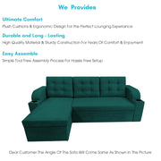 Grance LHS 4 Seater Corner Sofa Cum Bed for Living Room (Black Fabric) Premium Fabric Sofa