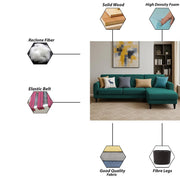 Aria RHS 4 Seater L Shape Sofa Set for Living Room (Pine) Premium Fabric Sofa Set