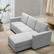 Casaliving Stoiny LHS 4 Seater L Shape Sofa Set for Living Room (Black Fabric) Premium Fabric Sofa