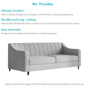 Mobius 3 Seater Sofa Set for Living Room (Grey Colour Sofa) Premium Fabric Sofa for Living Room