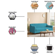 Mobius 3 Seater Sofa Set for Living Room (Turquise Colour Sofa) Premium Fabric Sofa for Living Room