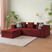 Karoline 3 Seater Sofa Set with Center Table for Living Room (Black Colour) Premium Fabric Sofa