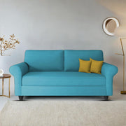 Casaliving Nelson 2 Seater Sofa Set for Living Room (Colour - Cream Brown) Premium Fabric Sofa