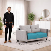 Casaliving Viskafors Upholstered 3 Seater Sofa Set for Living Room (Black Colour Fabric) Premium Fabric Sofa