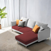 Casaliving Stanly LHS 4 Seater L Shape Sofa Set for Living Room (Blue Fabric) Premium Fabric Sofa