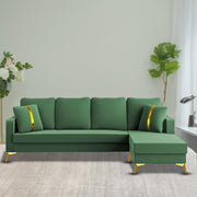 Casaliving Mandis LHS 4 Seater L Shape Sofa Set for Living Room (Black Fabric) Premium Fabric Sofa