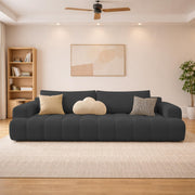 Casaliving Ajax Modern Velvet Sofa, Tufted Design Upholstered 3 Seater Sofa Set for Living Room, (Black Colour) Premium Velvet Fabric Sofa