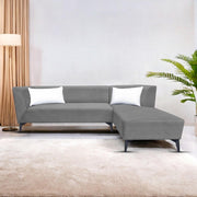 Casaliving Cassidy LHS 6 Seater L Shape Sofa Set for Living Room (Black Colour) Premium Fabric Sofa