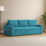Karter 3 Seater Sofa Cum Bed for Living Room (Black Fabric) Premium Fabric Sofa