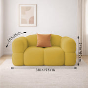 Vetras Modern Velvet Bubble Cloud Sofa, Tufted Design Upholstered 3+1+1 Seater Sofa Set for Living Room, (Black Colour) Premium Velvet Fabric Sofa