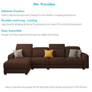 Orion LHS 6 Seater L Shape Sofa Set for Living Room (Brown Colour) Premium Fabric Sofa