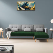 Gamora RHS 4 Seater L Shape Sofa Set for Living Room (Green Grey) Premium Fabric Sofa