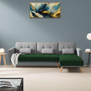 Convertible Futon RHS 4 Seater Sofa Cum Bed with Adjustable Backrest Sofa for Living Room (Blue Grey Colour) Premium Fabric Sofa