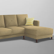 Swaloni RHS 6 Seater L Shape Sofa Set for Living Room (Cream) Premium Fabric Sofa