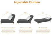 Drantly 3 Seater Sofa Cum Bed for Living Room (Black Fabric Color) Premium Suede Velvet Fabric Sofa Cum Bed for Living Room