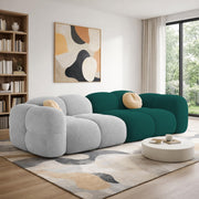 Casaliving Vetras Modern Velvet Bubble Cloud Sofa, Tufted Design Upholstered 3 Seater Sofa Set for Living Room,(Blue Colour) Premium Velvet Fabric Sofa