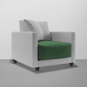 Dominic 1 Seater Sofa Set for Living Room (Black Grey Fabric) Premium Fabric Sofa