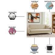 Premium Valkyrie 3 Seater Sofa Set 3 Seater Modern Sofa Set for Living Room (Cream Color Fabric)