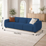 Alicent Modern Premium Boucle Fabric Sofa, Upholstered 3 Seater Sofa Set for Living Room, (Blue Colour) Premium Boucle Fabric Sofa