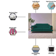 Falconar 3 Seater Sofa Set for Living Room (Pine Fabric) Premium Fabric Sofa