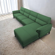 Janifer RHS 6 Seater L Shape Sofa Set for Living Room (Green Colour) Premium Fabric Sofa Set