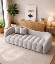Ariana Modern Premium Boucle Fabric Sofa, Upholstered 3 Seater Sofa Set for Living Room, (Black Colour) Premium Boucle Fabric Sofa
