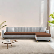 Garcia LHS 6 Seater L Shape Sofa Set for Living Room (Black Grey - Colour) Premium Fabric Sofa Set