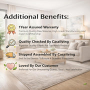 Rudo Modern Sofa, Tufted Design Upholstered 6 Seater LHS L - Shape Sofa Set for Living Room, (Black Colour) Premium Velvet Fabric Sofa