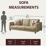 Mikasa 3 Seater Sofa Set for Living Room (Cream Colour Fabric) Premium Fabric Sofa