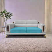 Falconar 3 Seater Sofa Set for Living Room (Turquise Grey Fabric) Premium Fabric Sofa